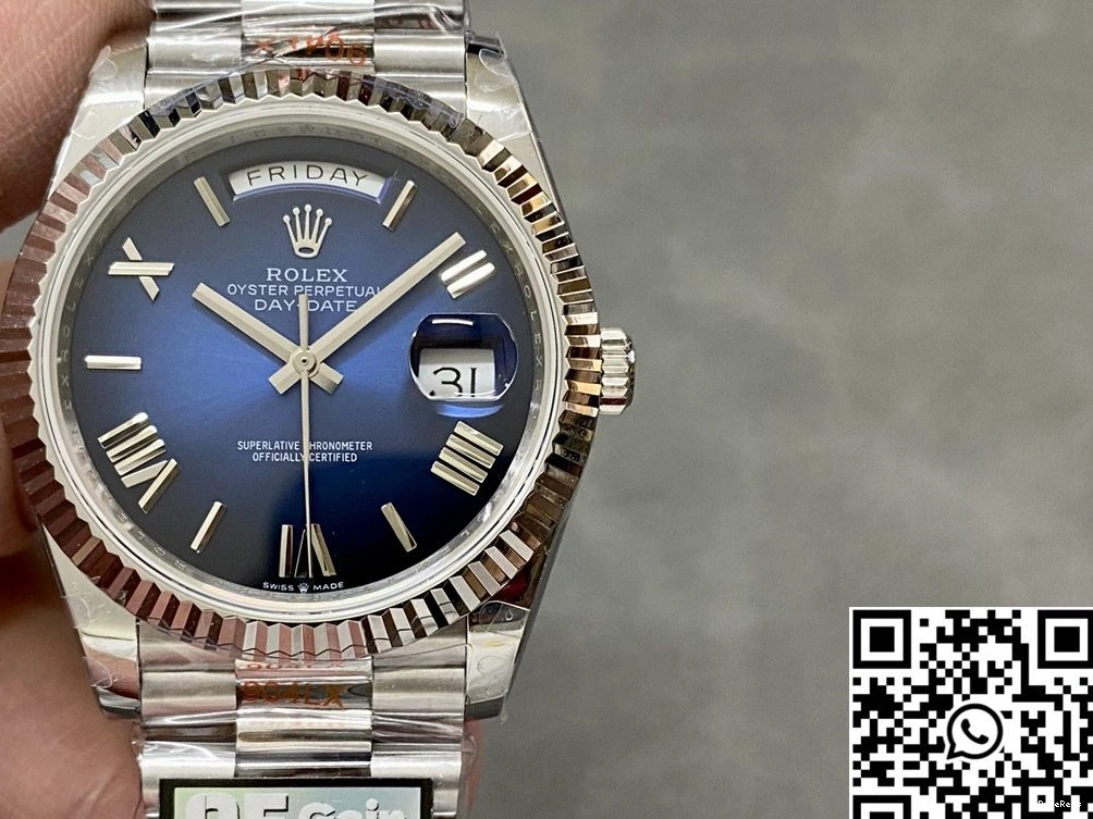 Factory Blue QF Steel Rolex 228239-0076 Deep Tungsten Day v5 Dial Date 1231